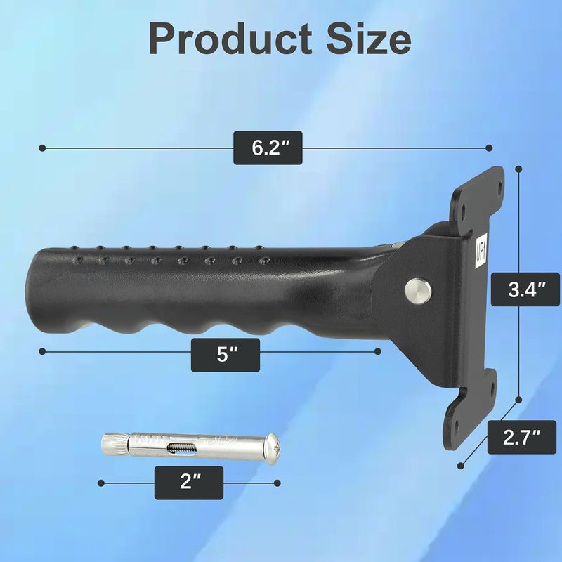 APDTEK Flip Up Grab Bar for Doorway/Stairs Safety Assist Handles for Elderly Non-Slip Grip Bar Great for Seniors, Elderly, Disabled, Handicap and Injured People - Suitable for Solid Wall (Black) - Image 5